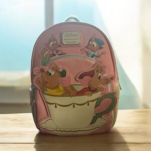 Loungefly x Disney Pink Tea Cup Chip 'n Dale Mini Backpack